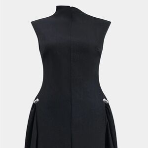 Micas Plus Size Ruched Metallic Decor Sleeveless Maxi Dress